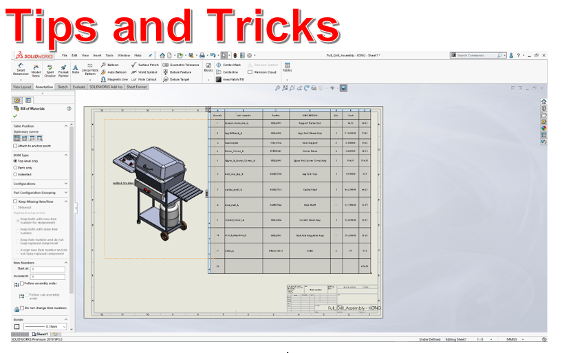 USE EQUATIONS TO ENHANCE YOUR SOLIDWORKS BILL OF MATERIALS
